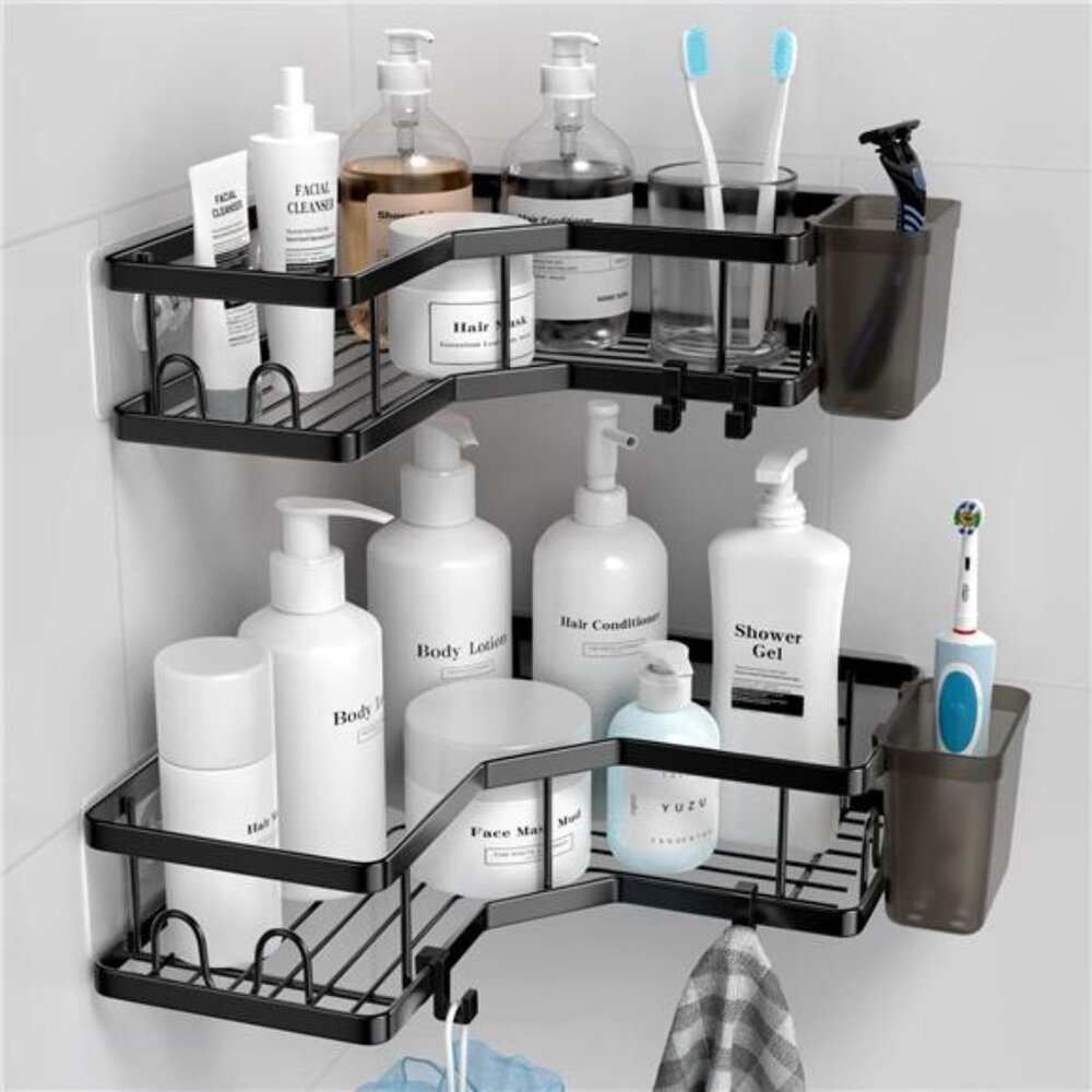 Corner Shower Caddy, 2 Pack Adhesive Shower Corner Organizer Shelves